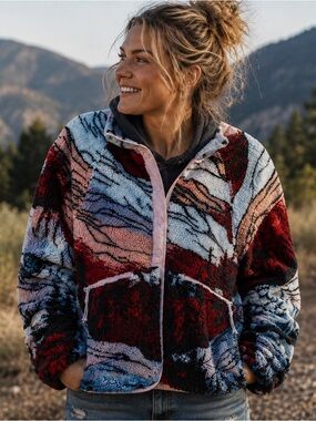 FP Movement Free People Nubby Fleece Jacket Multicolor Sherpa Gorpcore